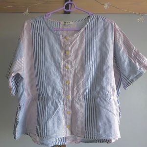 EUC Light & Casual Summer Striped Box Top